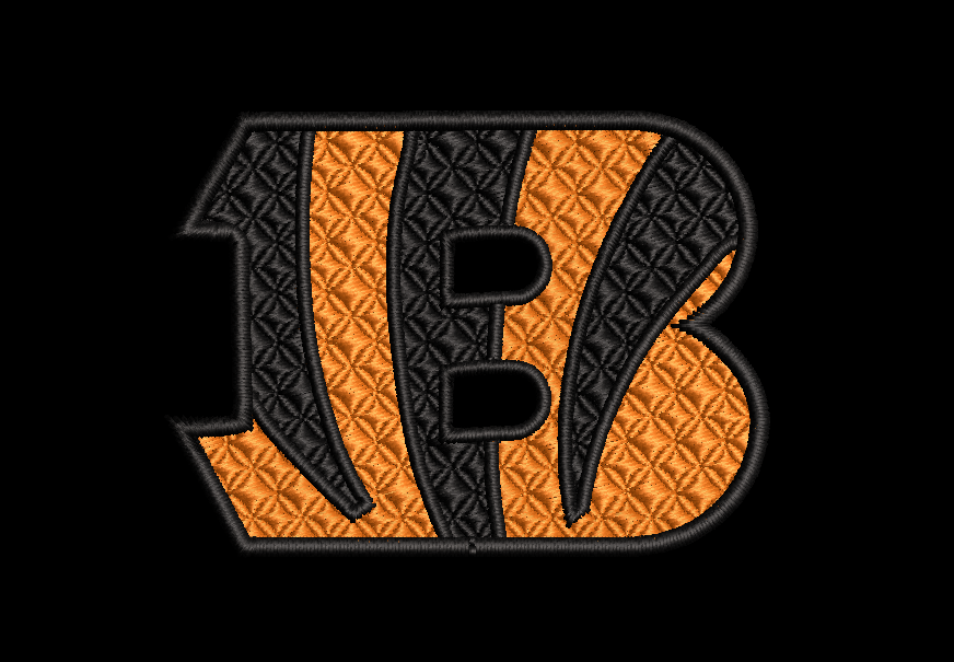 Bengals "B" digitized precisely for use in a 4 x 4 hoop
