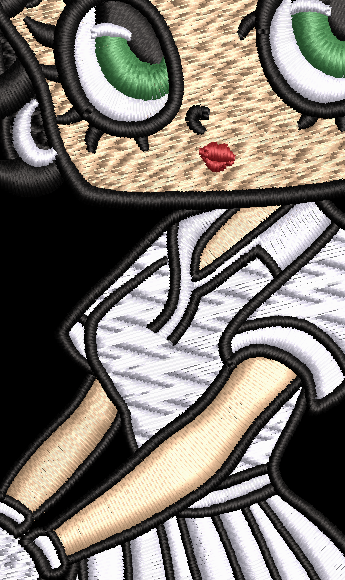 Betty Boop with green eyes, black hair, in golf gear! - NOT included in this listing