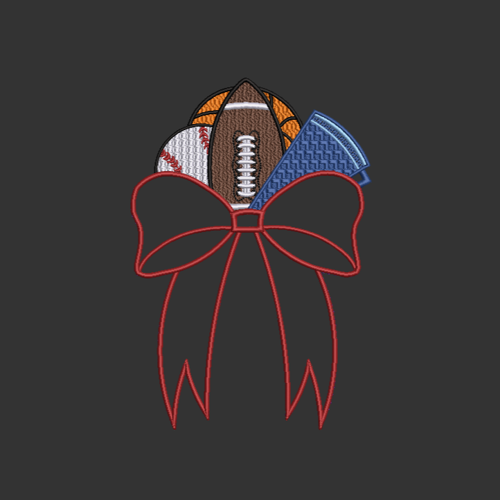 Side Bow - Baseball, Basketball, Football & Cheer cone wrapped with pretty Satin (stitch) bow!
