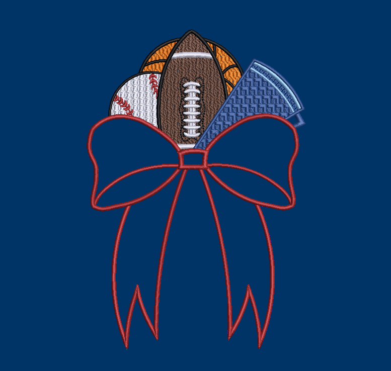 Side Bow - Baseball, Basketball, Football & Cheer cone wrapped with pretty Satin (stitch) bow!