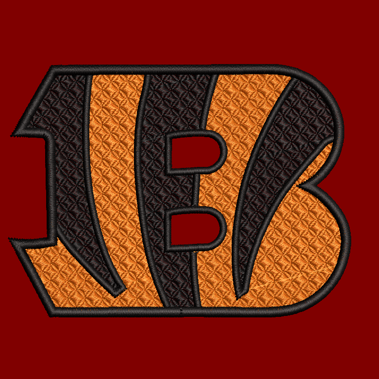Bengals "B" digitized precisely for use in a 4 x 4 hoop