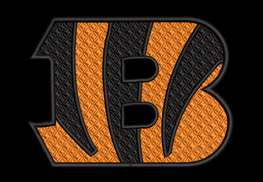 Bengals "B" digitized precisely for use in a 4 x 4 hoop