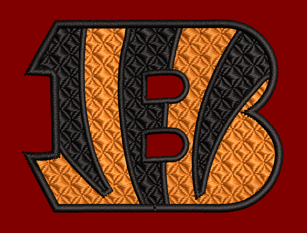 Bengals "B" digitized precisely for use in a 4 x 4 hoop