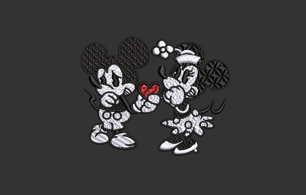 Vintage Mickey and Minnie Mouse Embroidery Designs: 8 Patterns (4x4 and 5x7 Hoops) (Digital