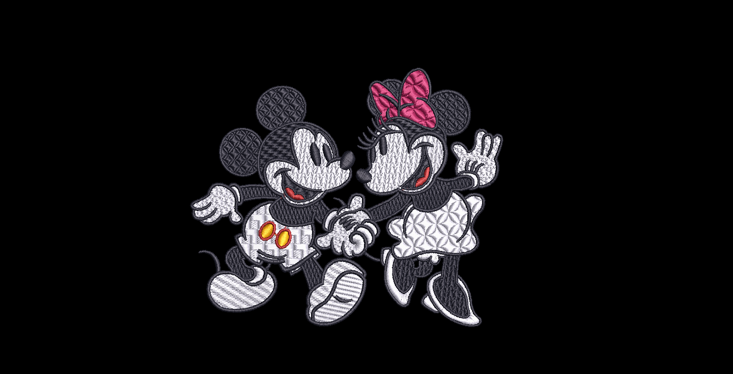 Vintage Mickey and Minnie Mouse Embroidery Designs: 8 Patterns (4x4 and 5x7 Hoops) (Digital