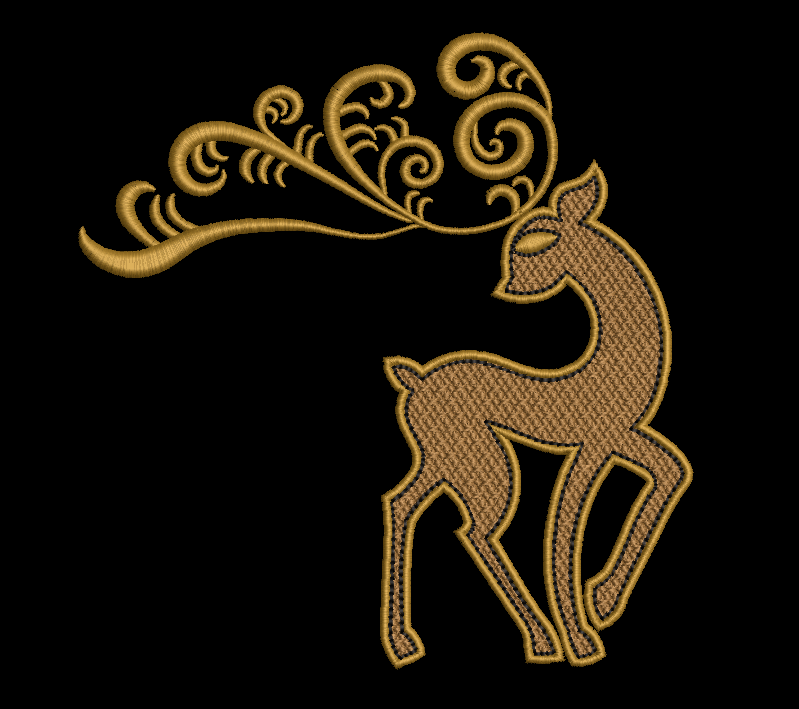 Gold Reindeer 2 hoop sizes