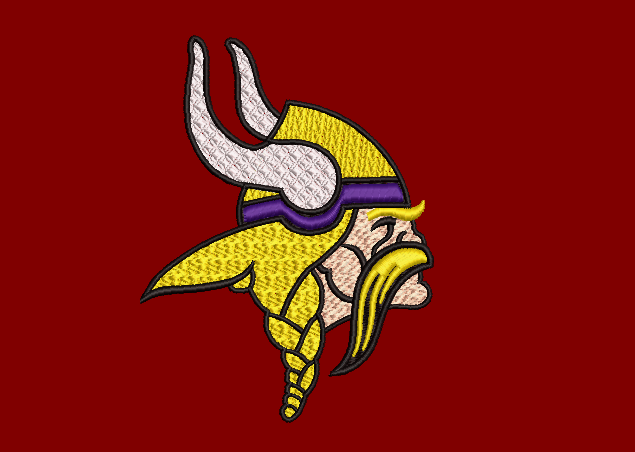 Minnesota Vikings Mascot Embroidery Design 2 Hoop Sizes
