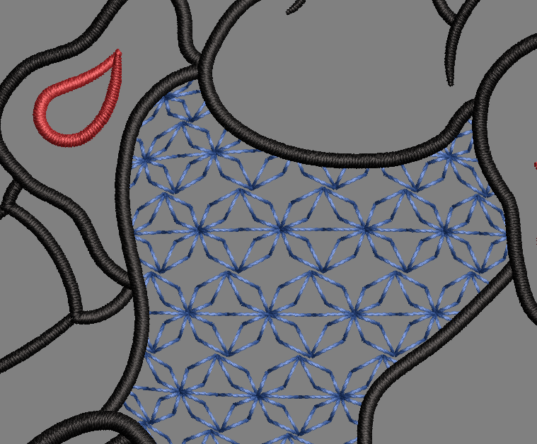 Snow White Outline - Satin Stitches. Beautiful Stich Out.
3D effect on Top