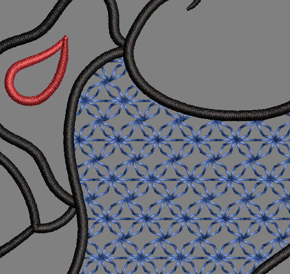 Snow White Outline - Satin Stitches. Beautiful Stich Out.