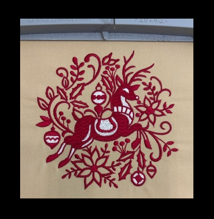 Decorative Reindeer Design & Applique - 2 Hoop Sizes each (6 designs total)