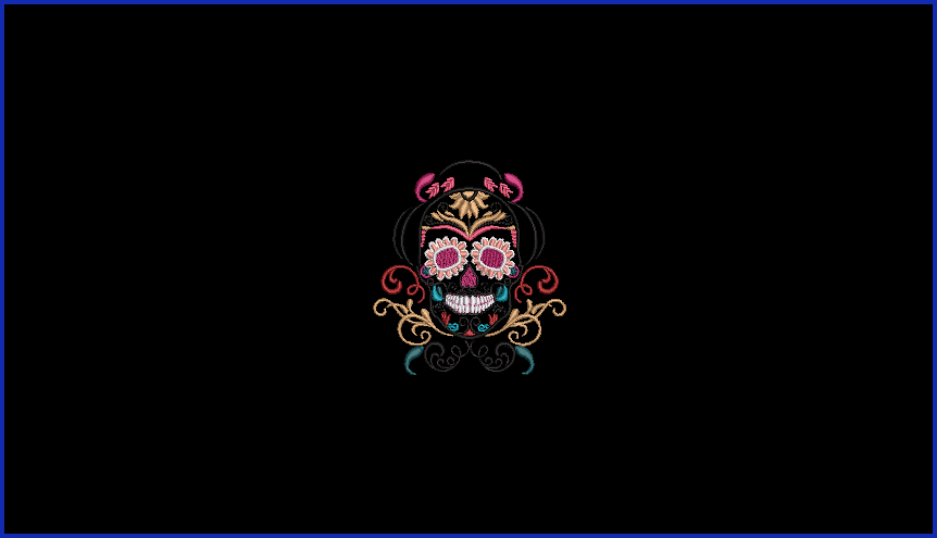 Sugar Skull 02 - 2 Hoop Sizes Digital Design Downloads
