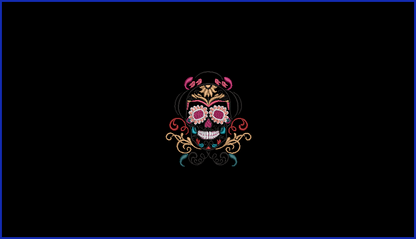 Sugar Skull 02 - 2 Hoop Sizes Digital Design Downloads