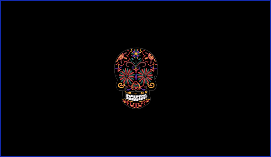 Sugar Skull 05 - 2 Hoop Sizes Digital Design Downloads