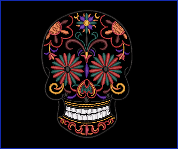 Sugar Skull 05 - 2 Hoop Sizes Digital Design Downloads