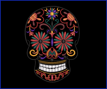 Sugar Skull 05 - 2 Hoop Sizes Digital Design Downloads