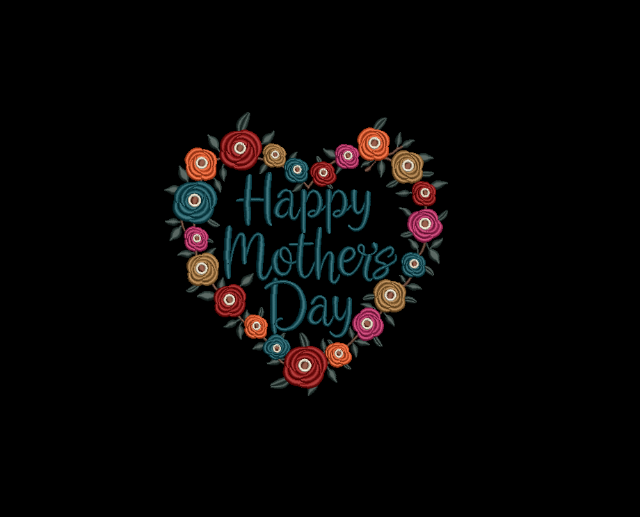 Happy Mother's Day Floral Heart