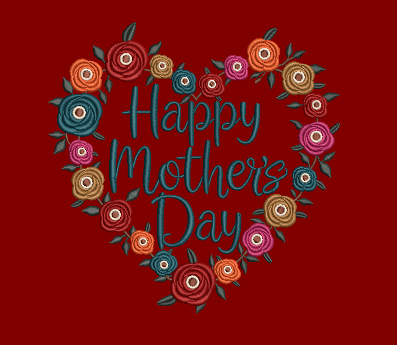 Happy Mother's Day Floral Heart
