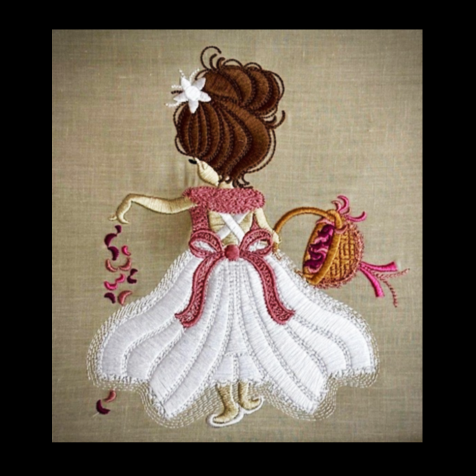 Fringe Lil Flower Girl with Shawl