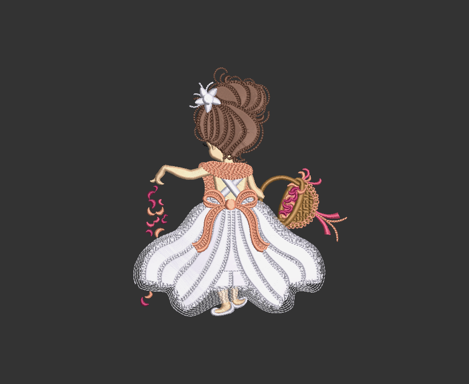 Fringe Lil Flower Girl with Shawl