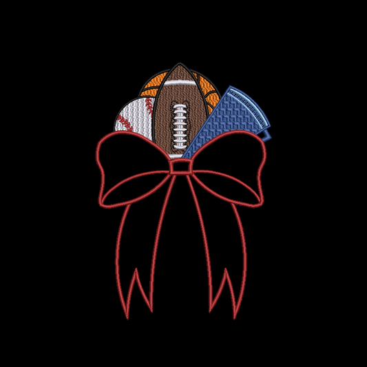 Side Bow - Baseball, Basketball, Football & Cheer cone wrapped with pretty Satin (stitch) bow!