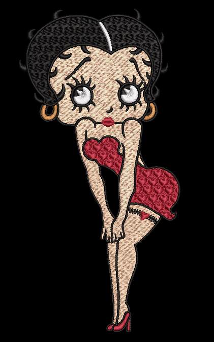 Betty Boop Full Length Digital Download Embroidery Design