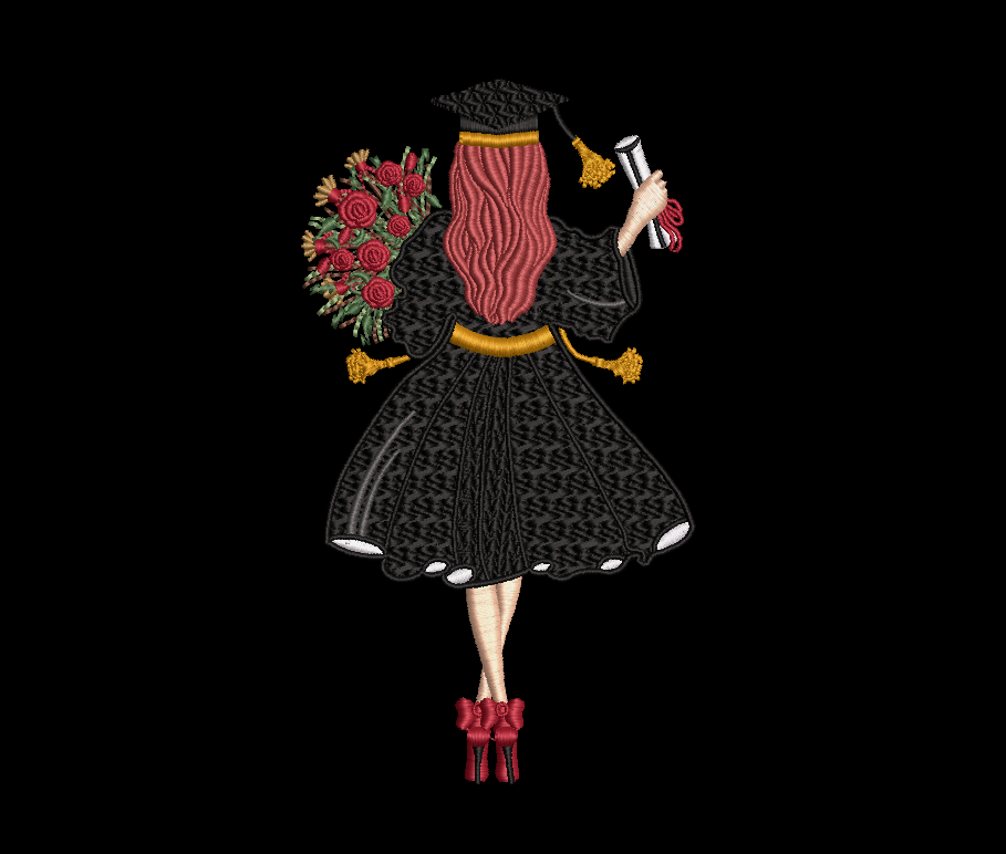 Graduation Embroidery Design - Graduation Gurl 02