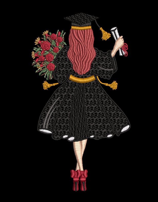 Graduation Embroidery Design - Graduation Gurl 02