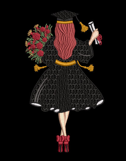 Graduation Embroidery Design - Graduation Gurl 02