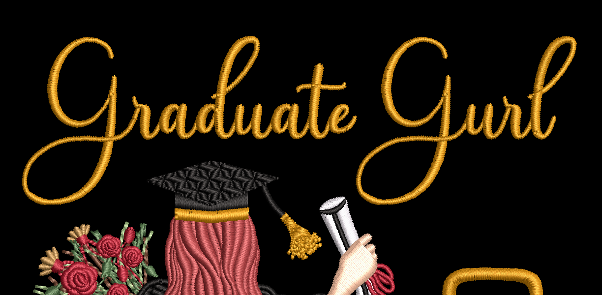 Graduation Embroidery Design - Graduation Gurl 02