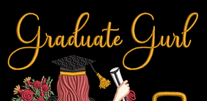 Graduation Embroidery Design - Graduation Gurl 02