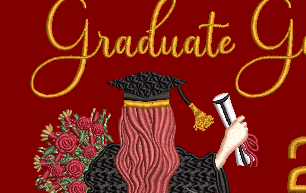Graduation Embroidery Design - Graduation Gurl 02