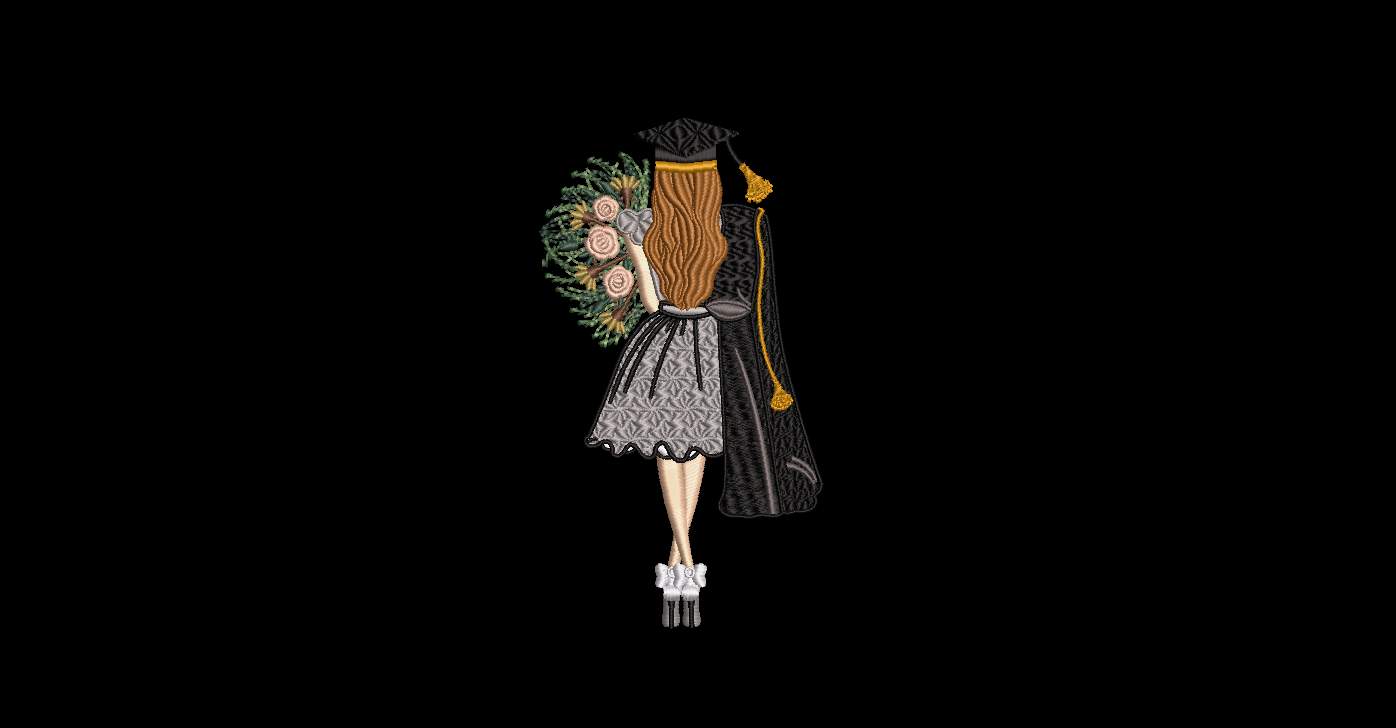 Graduation Embroidery Design - Graduation Gurl 01