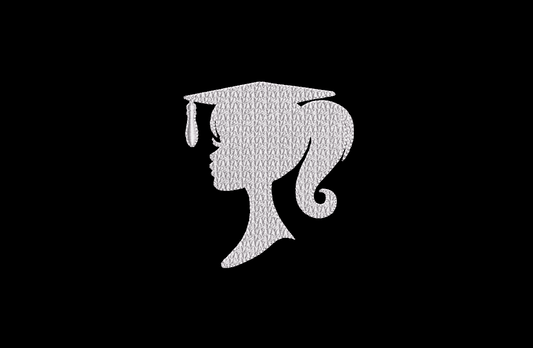 Graduation Embroidery Design Girl Silhouette 2 Hoop Sizes
