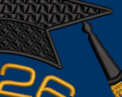 Graduation Embroidery Design - Graduation Cap and 2026 Cap