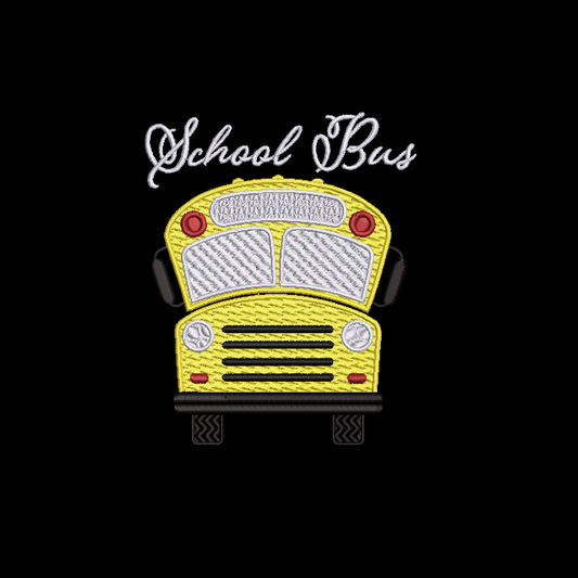 School Bus Embroidery Design