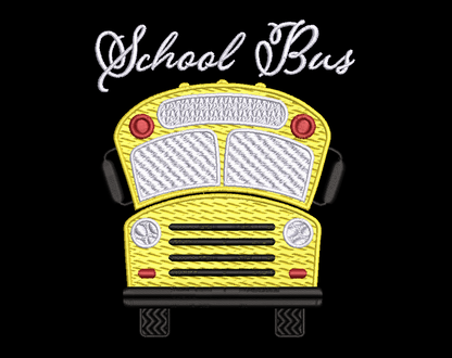 School Bus Embroidery Design
