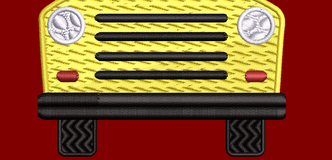 School Bus Embroidery Design