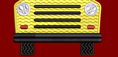 School Bus Embroidery Design