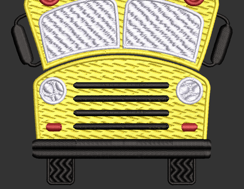 School Bus Embroidery Design