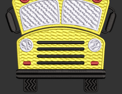 School Bus Embroidery Design