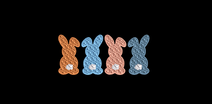 Row of Bunnies and Bunny Appliques and Design