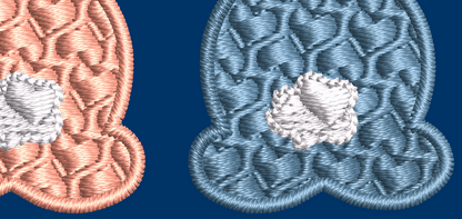 Row of Bunnies and Bunny Appliques and Design