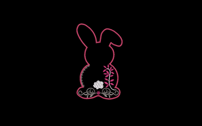 Row of Bunnies and Bunny Appliques and Design