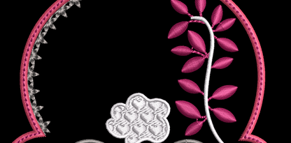 Row of Bunnies and Bunny Appliques and Design