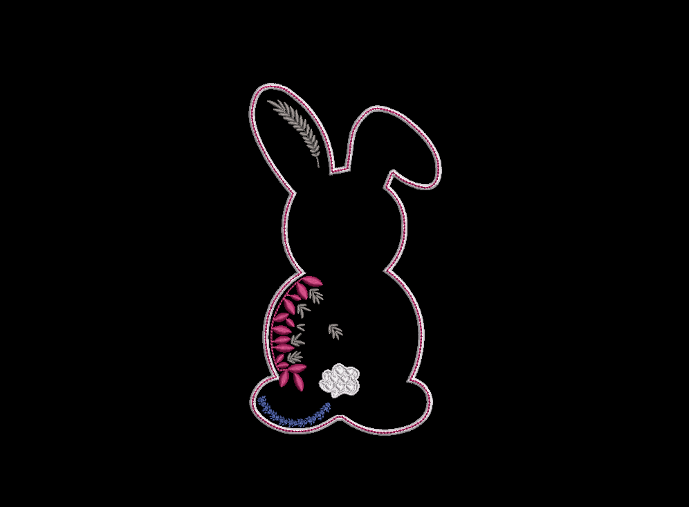 Row of Bunnies and Bunny Appliques and Design