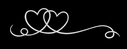 2 Hearts Lineart Satin Stitching - 3 Sizes Digital Download