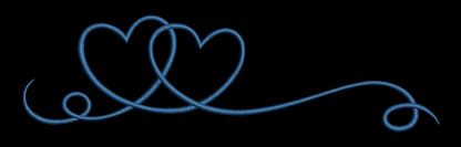 2 Hearts Lineart Satin Stitching - 3 Sizes Digital Download