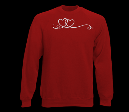 2 Hearts Lineart Satin Stitching - 3 Sizes Digital Download