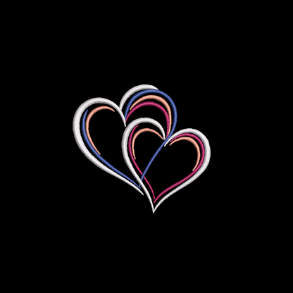 Multiple Hearts and Double Satin Stitched Hearts - 2 Designs - Digital Download