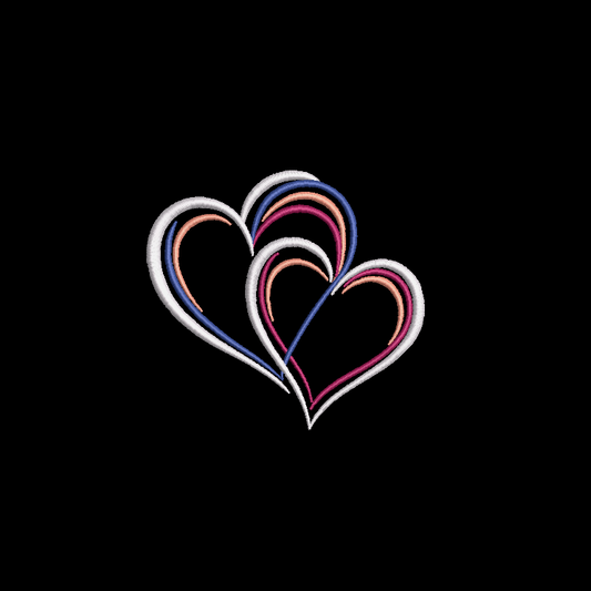 Multiple Hearts and Double Satin Stitched Hearts - 2 Designs - Digital Download